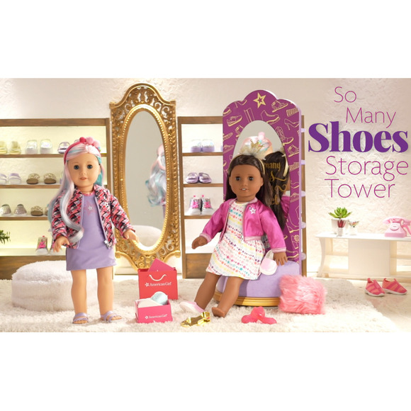 American Girl SHOE STORE STORAGE TOWER Shoes Sizer Boxes Mirror Pillow Seat Bag - Picture 3 of 10